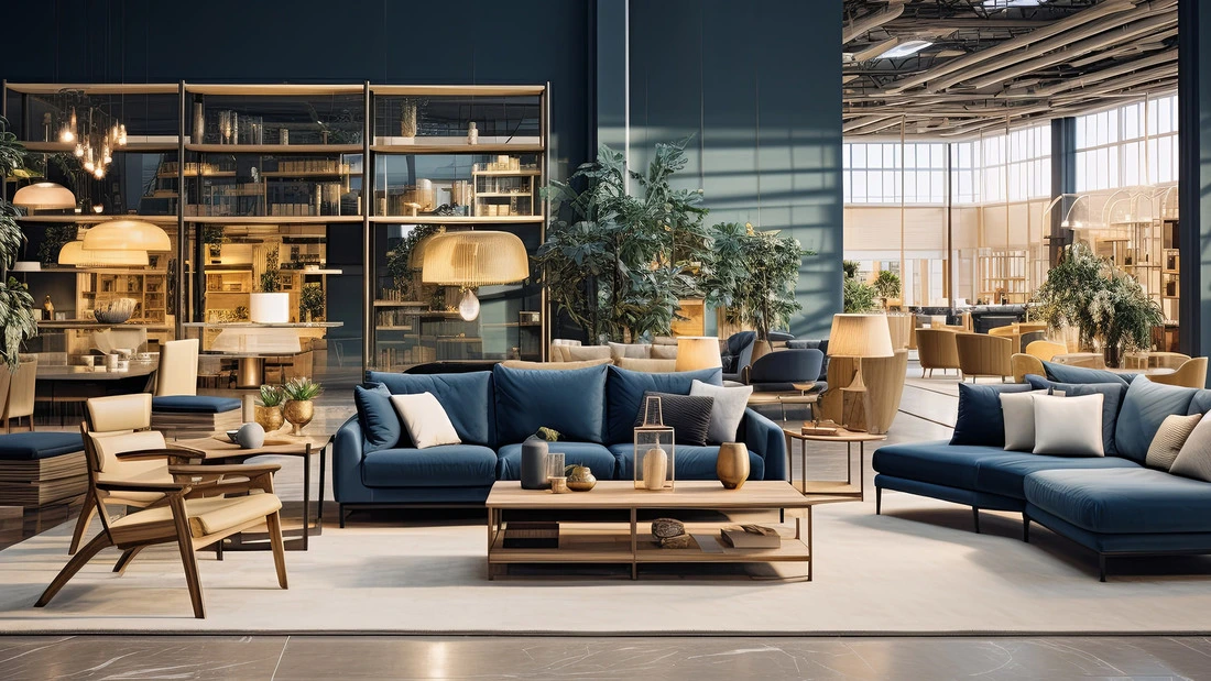 Furniture on display in furniture store