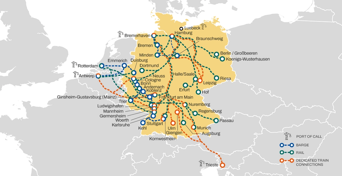 Germany Intermodal map
