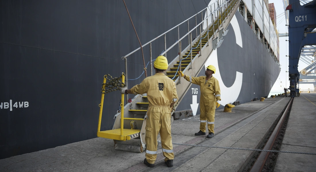 Crew members at work