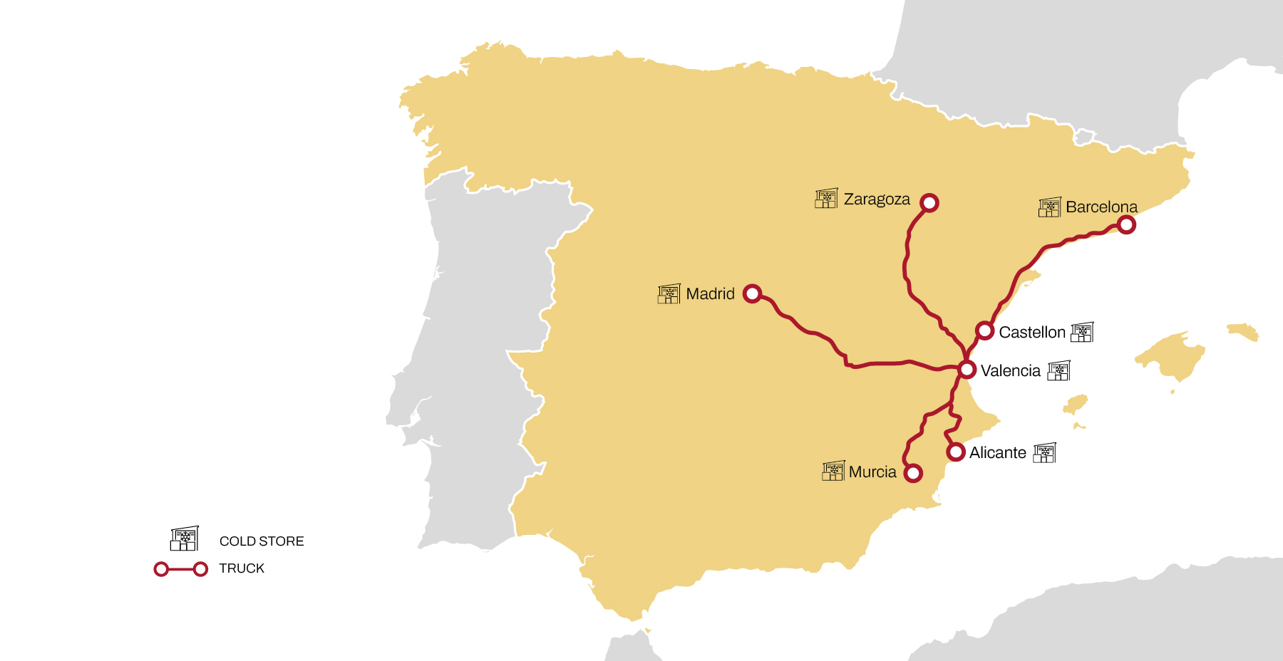 Spain Intermodal map