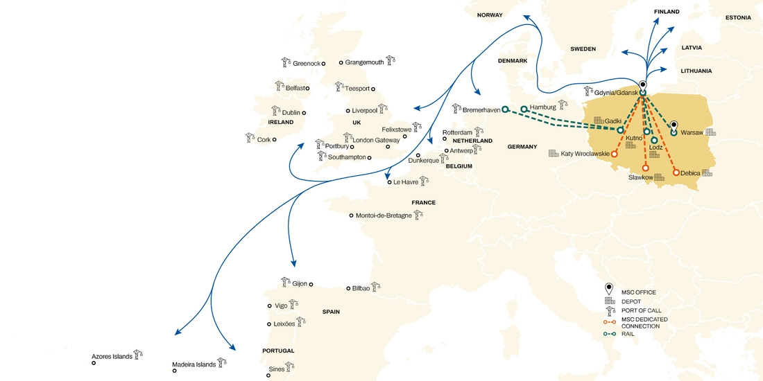 Poland Short Sea Map 