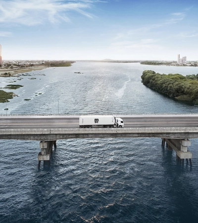 Reefer Truck Crossing Bridge