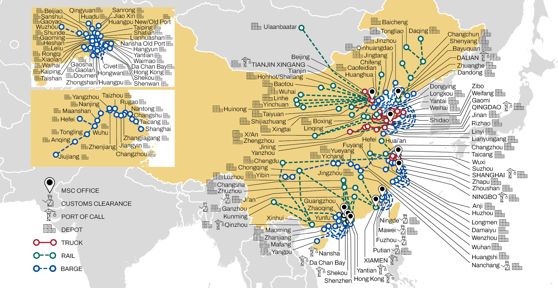 Intermodal Map of MSC China