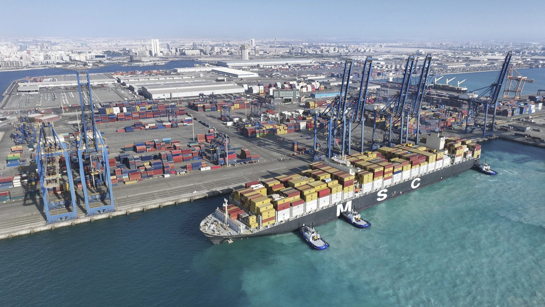 MSC Vessel arriving at Saudi port