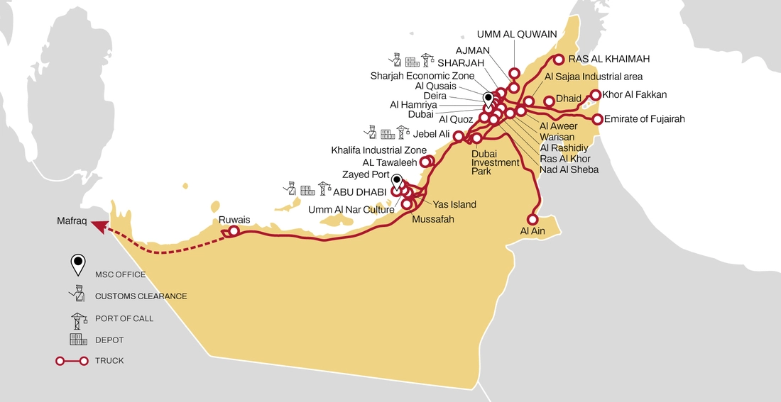 United Arab Emirates Intermodal map