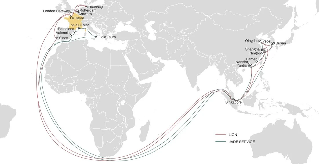 France - Asia Trade map