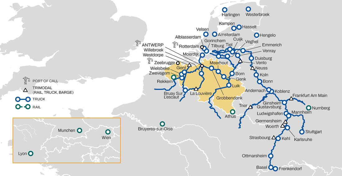 Belgium Multimodal Intermodal Map