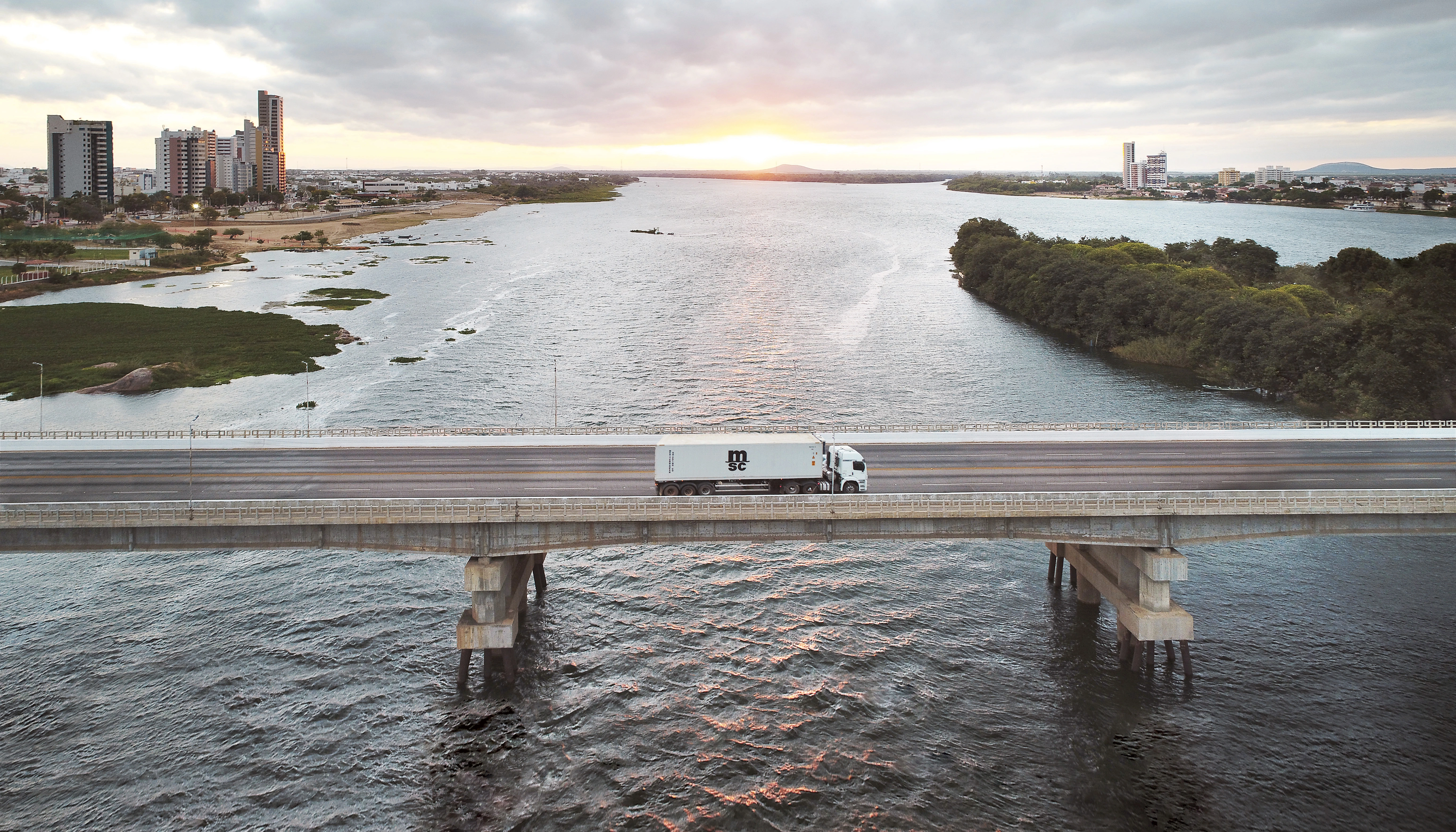Reefer truck on the road