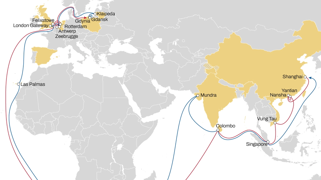 Britannia Service Trade Map