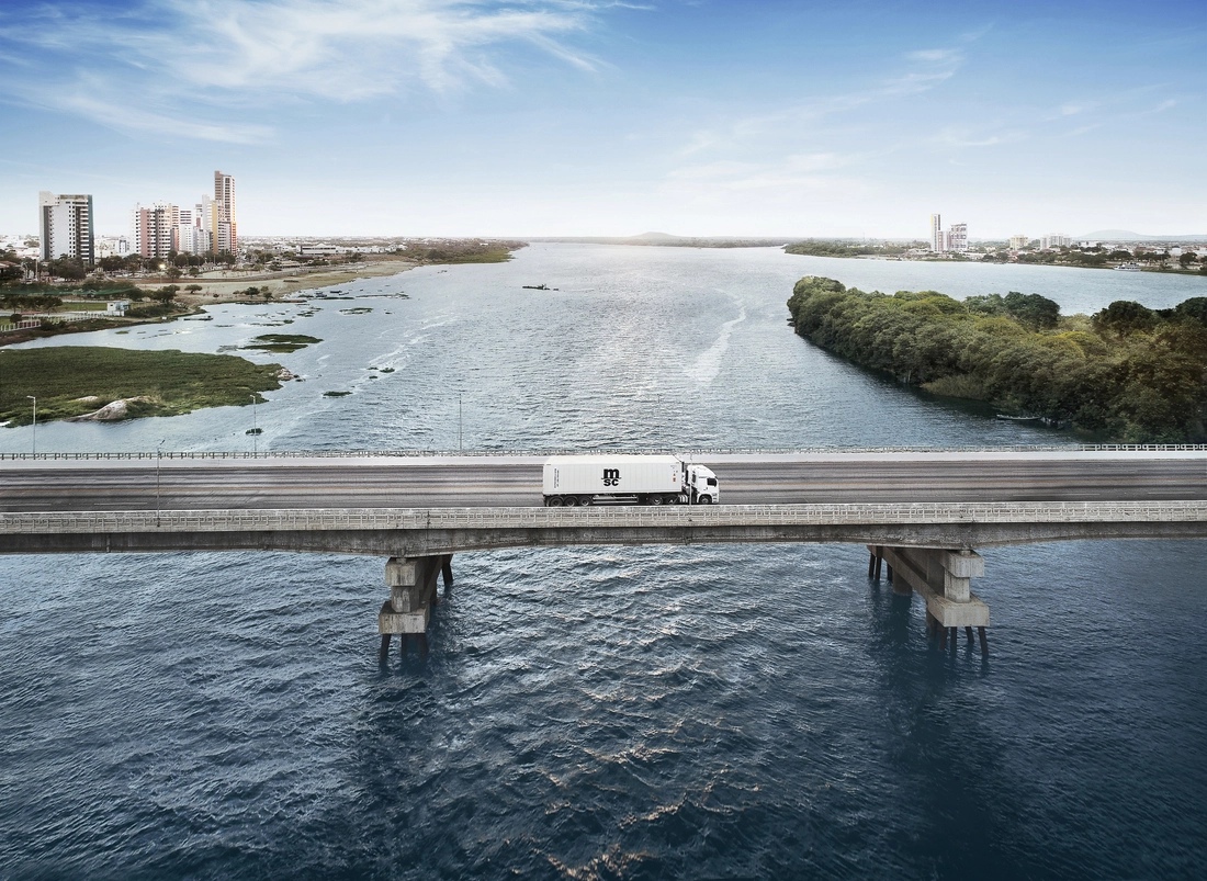 Reefer Truck Crossing Bridge
