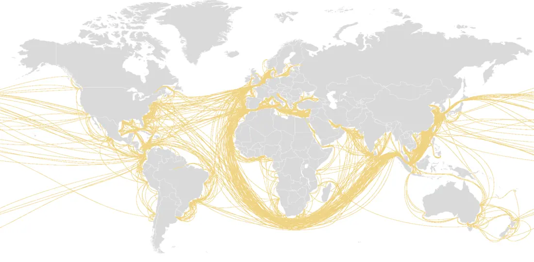 Worldwide map 2025 - grey and yellow (png)
