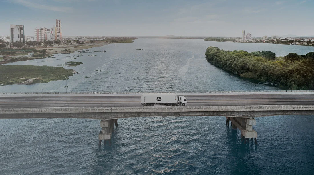 Reefer Truck Crossing Bridge