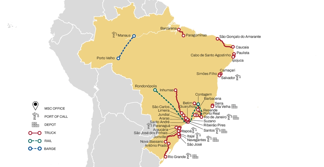 Brazil Intermodal Map