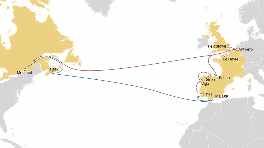 Canada Express service updated map